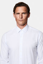 Açık Mavi Uzun Kol Slim Fit Klasik Non Iron Ütü Gerektirmeyen Çizgili %100 Pamuk Gömlek