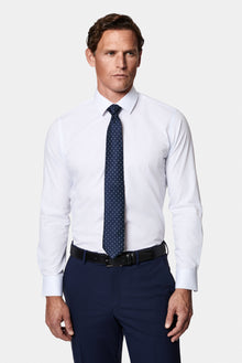Açık Mavi Uzun Kol Slim Fit Klasik Non Iron Ütü Gerektirmeyen Çizgili %100 Pamuk Gömlek