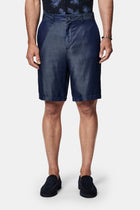 Koyu Lacivert Straight Fit Düz Bermuda Short