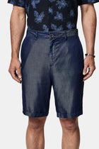 Koyu Lacivert Straight Fit Düz Bermuda Short