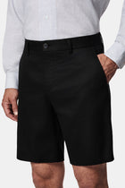 Siyah Regular Fit Standart Kesim Lyocell Karışımlı Yan Cepli Bermuda Şort