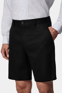 Siyah Regular Fit Standart Kesim Lyocell Karışımlı Yan Cepli Bermuda Şort