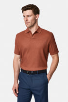 Kiremit Regular Fit Desenli Polo Yaka Pamuk Merserize T-shirt