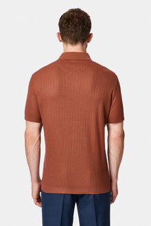 Kiremit Regular Fit Desenli Polo Yaka Pamuk Merserize T-shirt