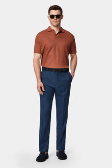 Kiremit Regular Fit Desenli Polo Yaka Pamuk Merserize T-shirt