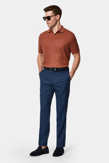 Kiremit Regular Fit Desenli Polo Yaka Pamuk Merserize T-shirt