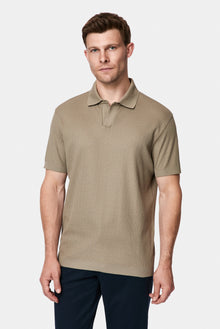 Koyu Vizon Regular Fit Desenli Polo Yaka Pamuk Merserize T-shirt