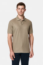 Koyu Vizon Regular Fit Desenli Polo Yaka Pamuk Merserize T-shirt