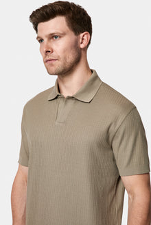 Koyu Vizon Regular Fit Desenli Polo Yaka Pamuk Merserize T-shirt