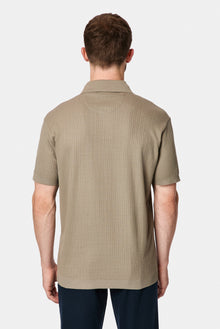 Koyu Vizon Regular Fit Desenli Polo Yaka Pamuk Merserize T-shirt