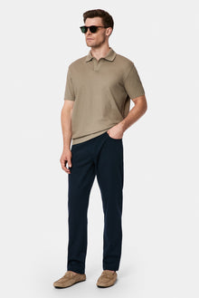 Koyu Vizon Regular Fit Desenli Polo Yaka Pamuk Merserize T-shirt