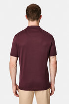 Koyu Bordo Regular Fit Düğmeli Polo Yaka Nakışlı %100 Pamuk Merserize T-shirt
