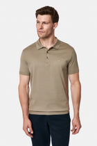Koyu Vizon Regular Fit Düğmeli Polo Yaka Nakışlı %100 Pamuk Merserize T-shirt