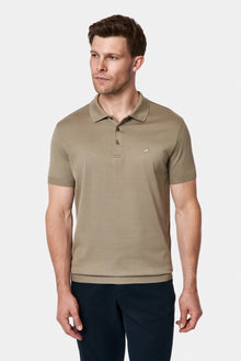 Koyu Vizon Regular Fit Düğmeli Polo Yaka Nakışlı %100 Pamuk Merserize T-shirt
