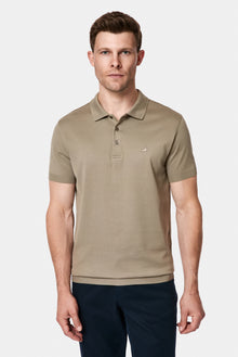 Koyu Vizon Regular Fit Düğmeli Polo Yaka Nakışlı %100 Pamuk Merserize T-shirt