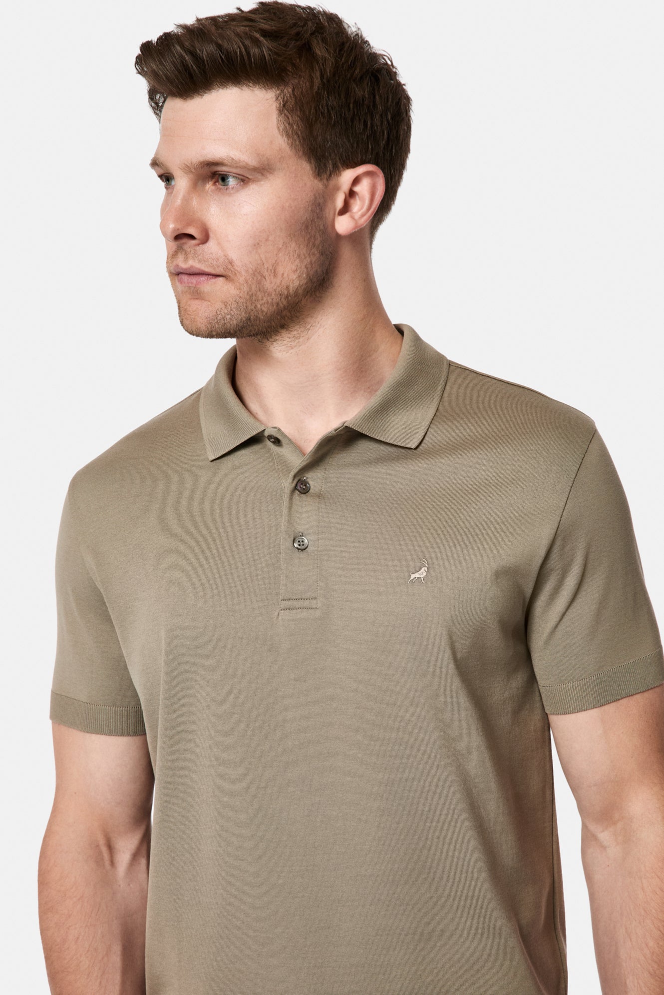 Koyu Vizon Regular Fit Düğmeli Polo Yaka Nakışlı %100 Pamuk Merserize T-shirt