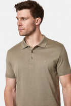 Koyu Vizon Regular Fit Düğmeli Polo Yaka Nakışlı %100 Pamuk Merserize T-shirt