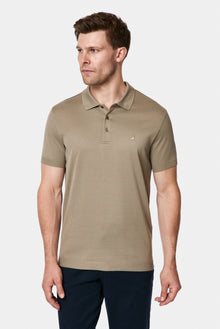 Koyu Vizon Regular Fit Düğmeli Polo Yaka Nakışlı %100 Pamuk Merserize T-shirt