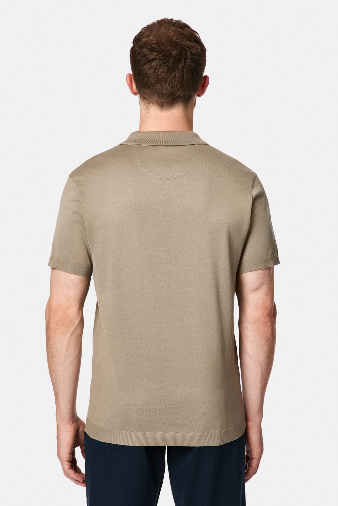 Koyu Vizon Regular Fit Düğmeli Polo Yaka Nakışlı %100 Pamuk Merserize T-shirt