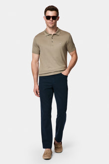 Koyu Vizon Regular Fit Düğmeli Polo Yaka Nakışlı %100 Pamuk Merserize T-shirt