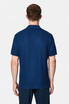 Orta Lacivert Regular Fit Düğmeli Polo Yaka Desenli Nakışlı %100 Pamuk Merserize T-shirt