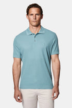 Mavi Regular Fit Düğmeli Polo Yaka Desenli Nakışlı %100 Pamuk Merserize T-shirt