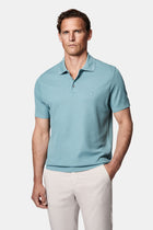 Mavi Regular Fit Düğmeli Polo Yaka Desenli Nakışlı %100 Pamuk Merserize T-shirt