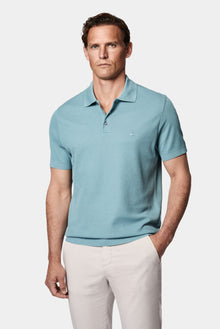 Mavi Regular Fit Düğmeli Polo Yaka Desenli Nakışlı %100 Pamuk Merserize T-shirt