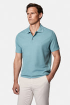 Mavi Regular Fit Düğmeli Polo Yaka Desenli Nakışlı %100 Pamuk Merserize T-shirt