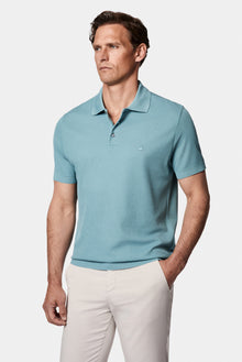 Mavi Regular Fit Düğmeli Polo Yaka Desenli Nakışlı %100 Pamuk Merserize T-shirt