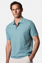 Mavi Regular Fit Düğmeli Polo Yaka Desenli Nakışlı %100 Pamuk Merserize T-shirt