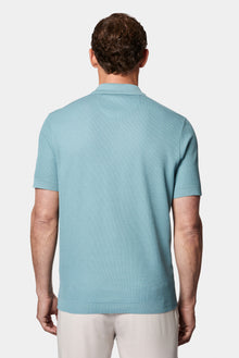 Mavi Regular Fit Düğmeli Polo Yaka Desenli Nakışlı %100 Pamuk Merserize T-shirt