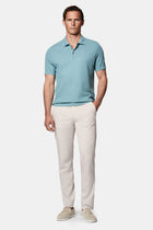 Mavi Regular Fit Düğmeli Polo Yaka Desenli Nakışlı %100 Pamuk Merserize T-shirt