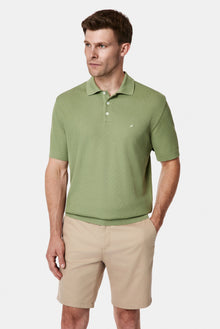 Yağ Yeşili-Olive Regular Fit Düğmeli Polo Yaka Desenli Nakışlı %100 Pamuk Merserize T-shirt