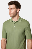 Yağ Yeşili-Olive Regular Fit Düğmeli Polo Yaka Desenli Nakışlı %100 Pamuk Merserize T-shirt