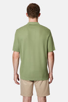Yağ Yeşili-Olive Regular Fit Düğmeli Polo Yaka Desenli Nakışlı %100 Pamuk Merserize T-shirt