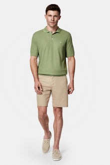 Yağ Yeşili-Olive Regular Fit Düğmeli Polo Yaka Desenli Nakışlı %100 Pamuk Merserize T-shirt