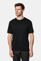 Siyah Regular Fit Bisiklet Yaka Nakışlı %100 Pamuk Merserize T-shirt