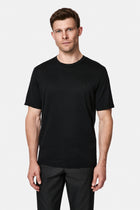 Siyah Regular Fit Bisiklet Yaka Nakışlı %100 Pamuk Merserize T-shirt