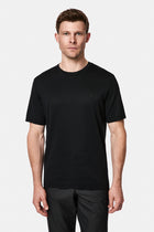 Siyah Regular Fit Bisiklet Yaka Nakışlı %100 Pamuk Merserize T-shirt