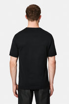 Siyah Regular Fit Bisiklet Yaka Nakışlı %100 Pamuk Merserize T-shirt