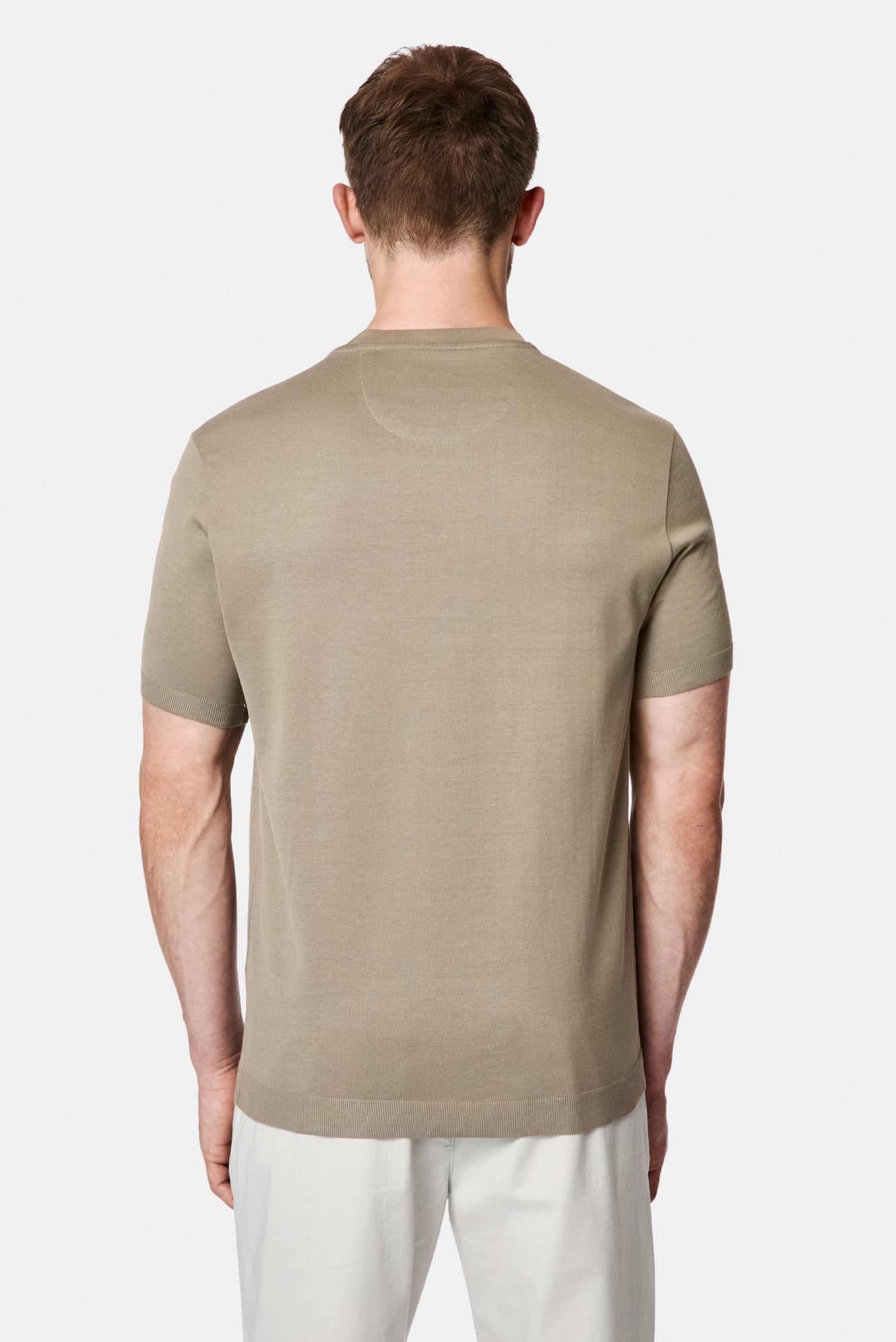Koyu Vizon Regular Fit Bisiklet Yaka Nakışlı %100 Pamuk Merserize T-shirt