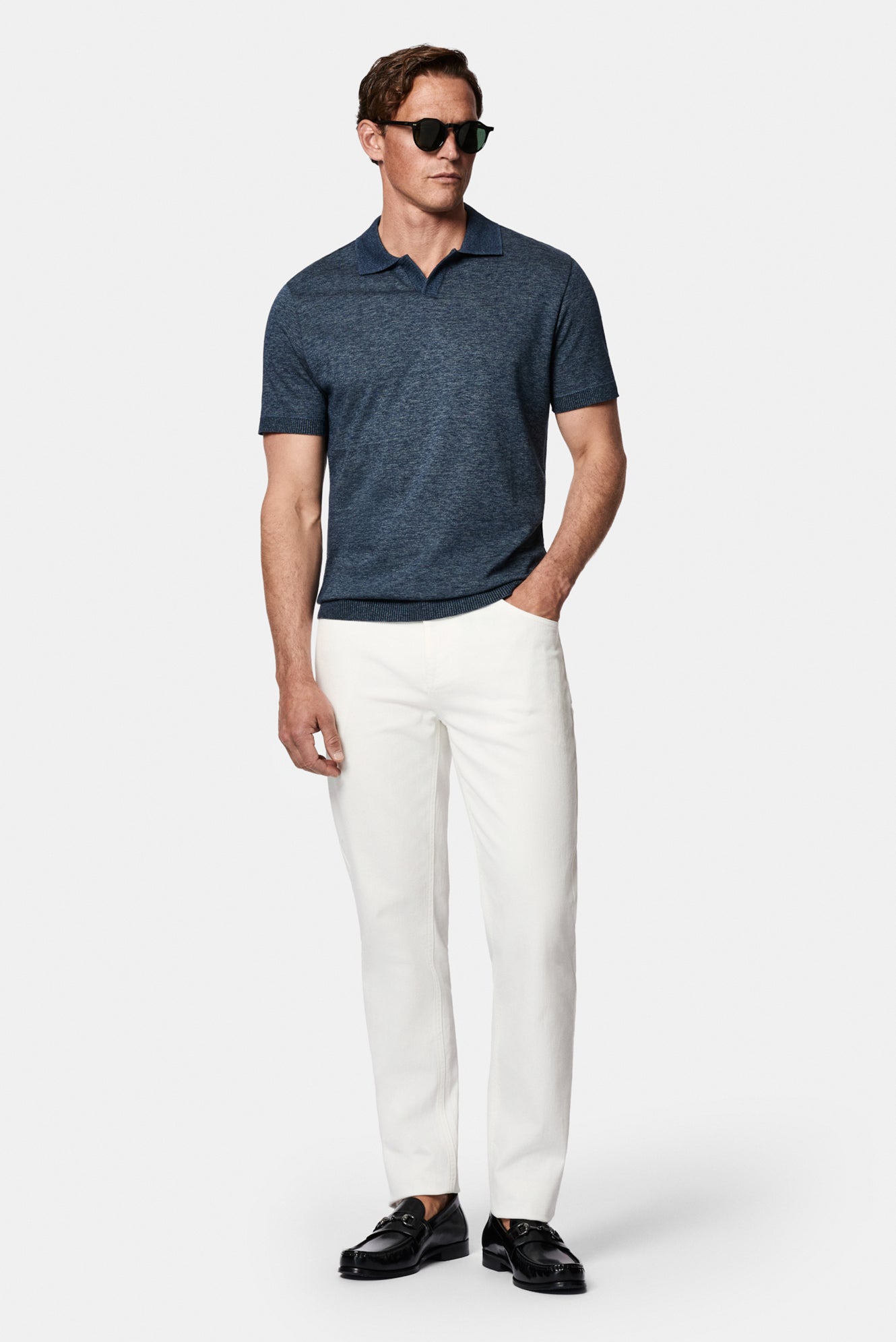 İndigo Regular Fit Polo Yaka Nakışlı %100 Pamuk Merserize T-shirt