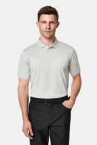 Açık Gri Regular Fit Düğmeli Polo Yaka Desenli Nakışlı %100 Pamuk Merserize T-shirt