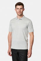 Açık Gri Regular Fit Düğmeli Polo Yaka Desenli Nakışlı %100 Pamuk Merserize T-shirt