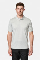 Açık Gri Regular Fit Düğmeli Polo Yaka Desenli Nakışlı %100 Pamuk Merserize T-shirt