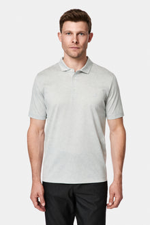 Açık Gri Regular Fit Düğmeli Polo Yaka Desenli Nakışlı %100 Pamuk Merserize T-shirt