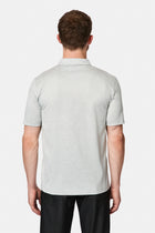 Açık Gri Regular Fit Düğmeli Polo Yaka Desenli Nakışlı %100 Pamuk Merserize T-shirt