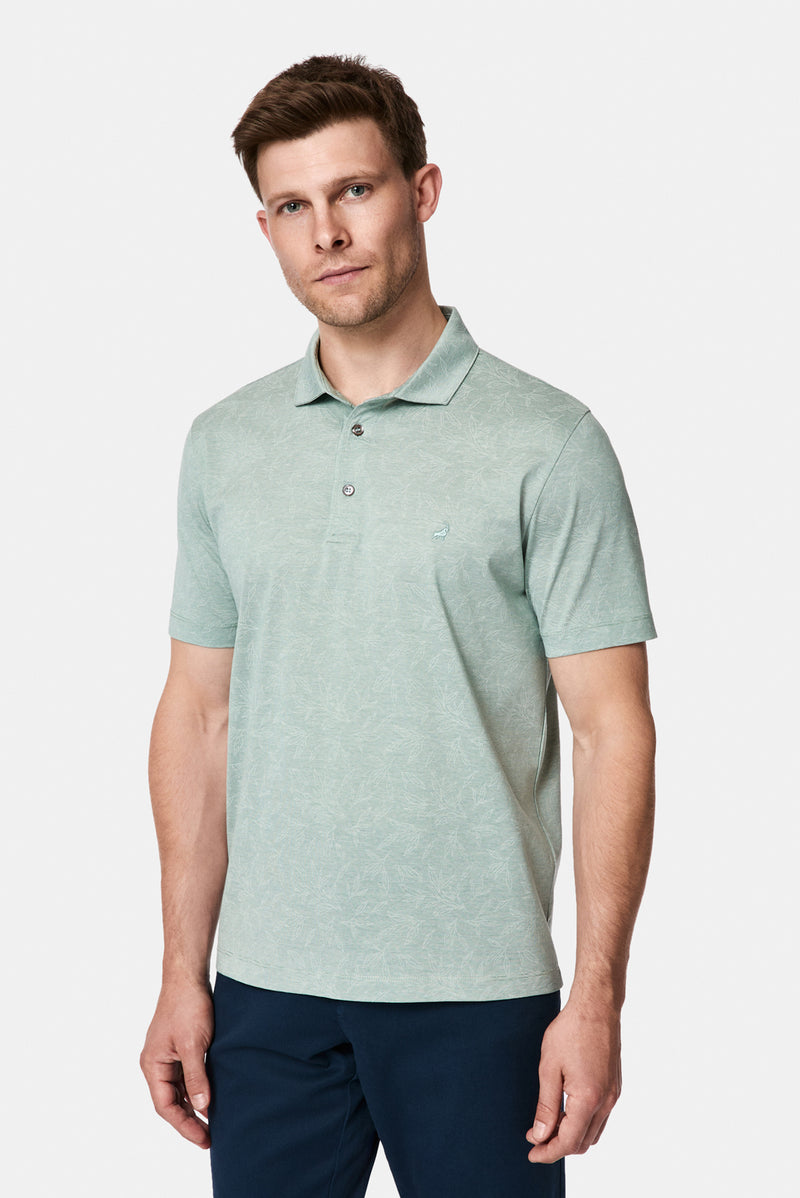 Çağla Yeşili Regular Fit Düğmeli Polo Yaka Desenli Nakışlı %100 Pamuk Merserize T-shirt