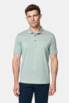Çağla Yeşili Regular Fit Düğmeli Polo Yaka Desenli Nakışlı %100 Pamuk Merserize T-shirt